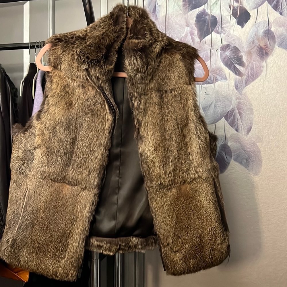 Ellen Tracy Vintage 100% Rabbit Fur Vest